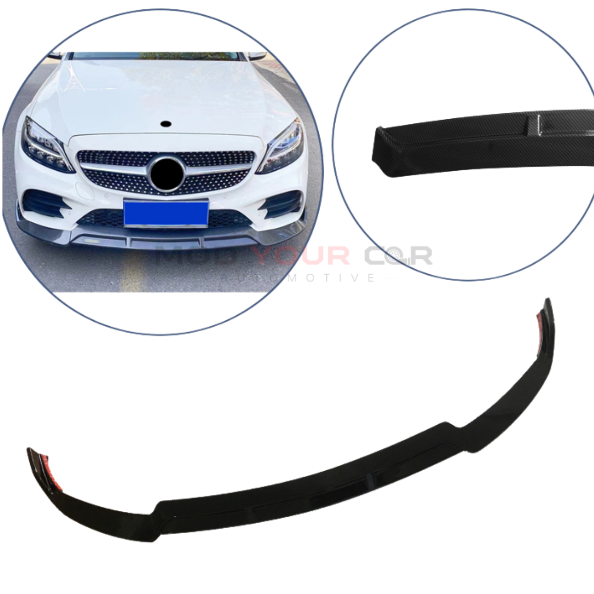 2015-2018 BenZ C-class W205 Front Lip - GLOSS Black Only