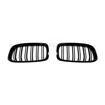 2012-2018 BMW 3 Series F30 Front Grille (No Logo) – Gloss Black Dual Slat Design