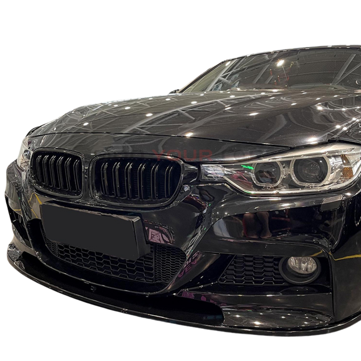 2012-2018 BMW 3 Series F30 Front Grille (No Logo) – Gloss Black Dual Slat Design