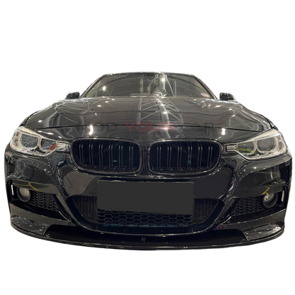 2012-2018 BMW 3 Series F30 Front Grille (No Logo) – Gloss Black Dual Slat Design