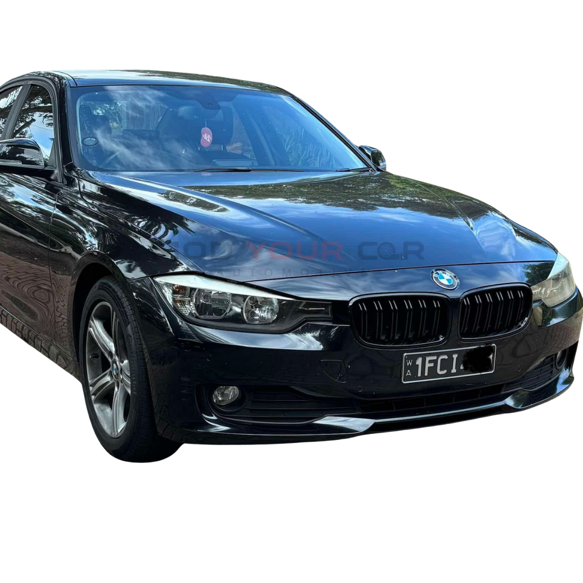 2012-2018 BMW 3 Series F30 Front Grille (No Logo) – Gloss Black Dual Slat Design