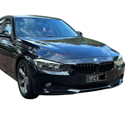 2012-2018 BMW 3 Series F30 Front Grille (No Logo) – Gloss Black Dual Slat Design