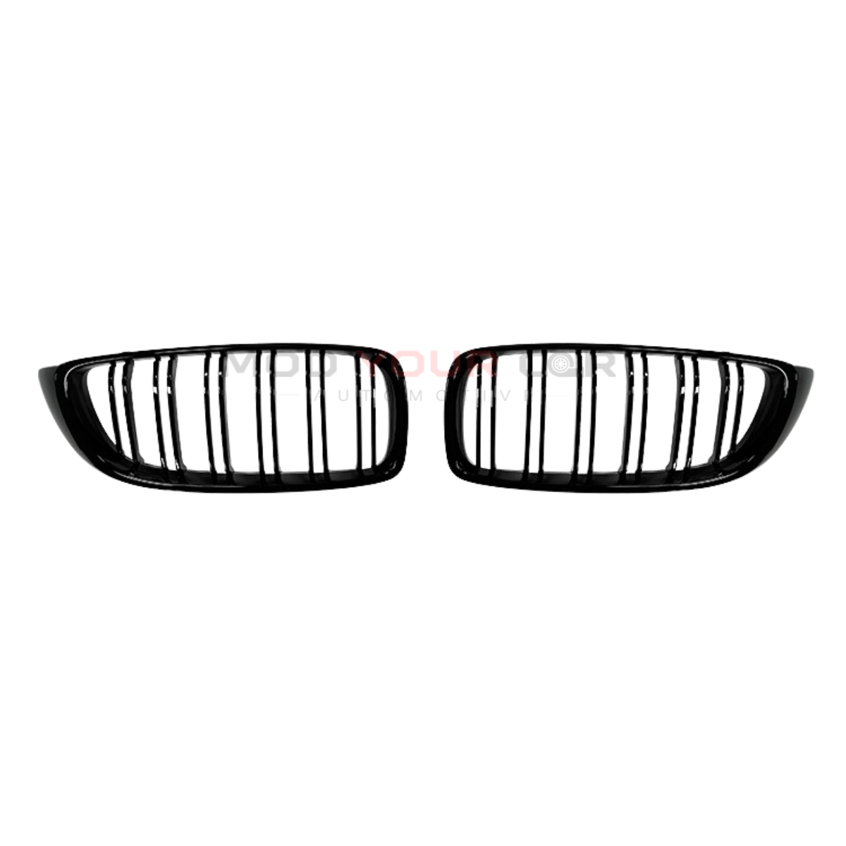 2014-2020 BMW 4 Series F32 Front Grille (No Logo) – Gloss Black Dual Slat Design