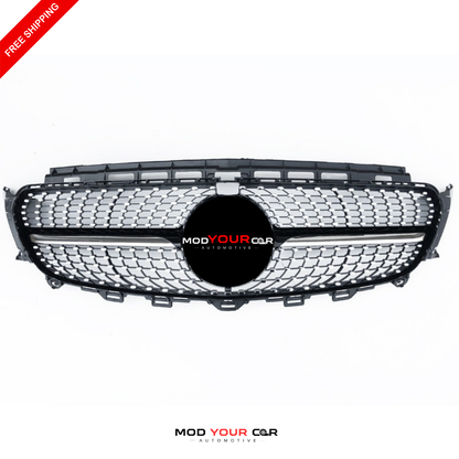 2017–2023 Mercedes-Benz E-Class W213 Diamond Panamericana Style Front Grille (Gloss Black)