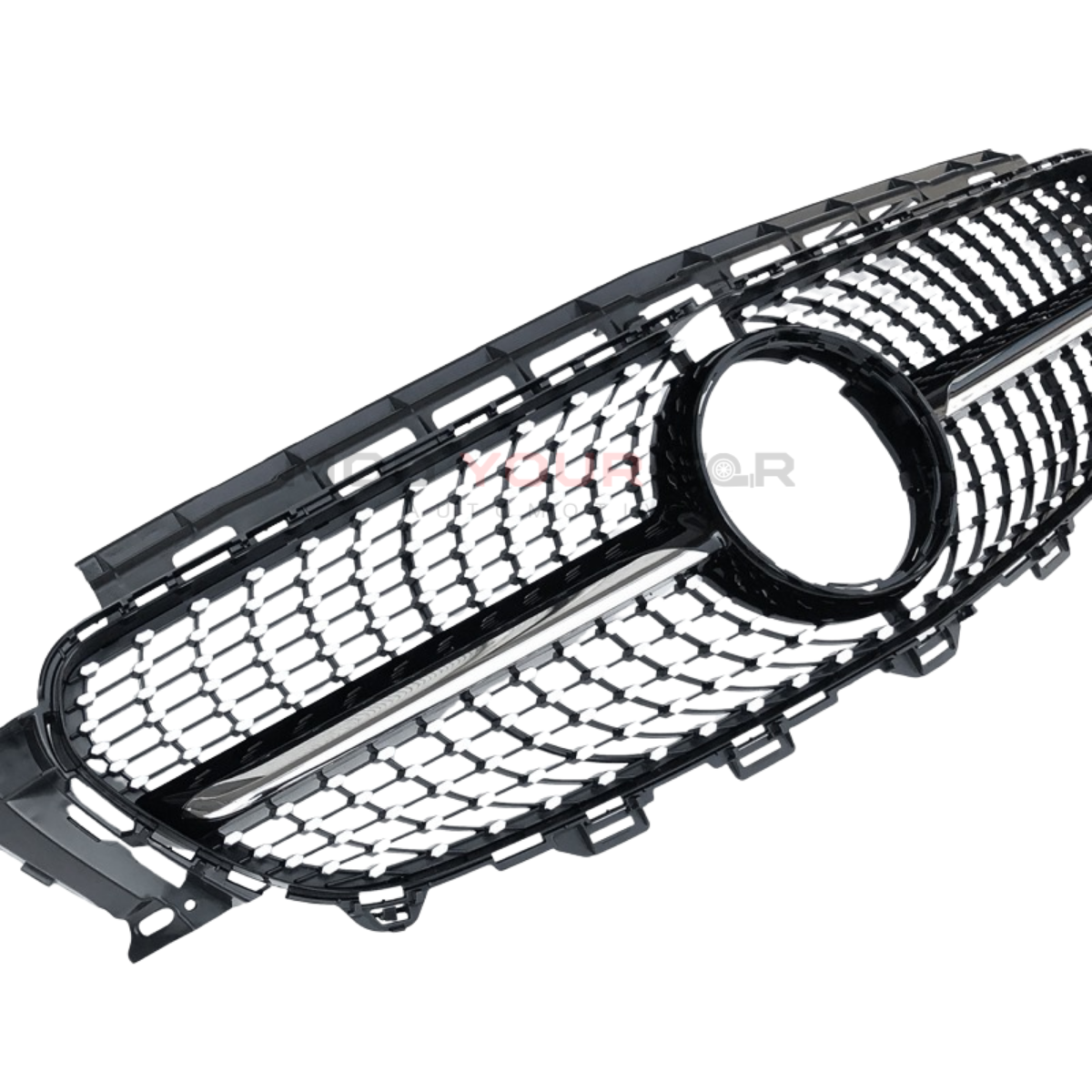 2017–2023 Mercedes-Benz E-Class W213 Diamond Panamericana Style Front Grille (Gloss Black)