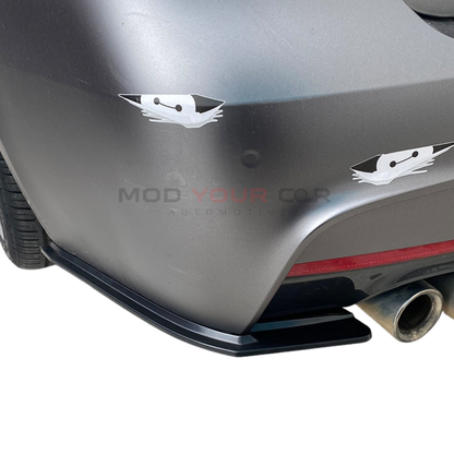 2012-2018 BMW 3 Series F30 Rear Side Splitters – Gloss Black ABS Material
