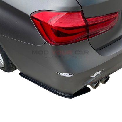 2012-2018 BMW 3 Series F30 Rear Side Splitters – Gloss Black ABS Material