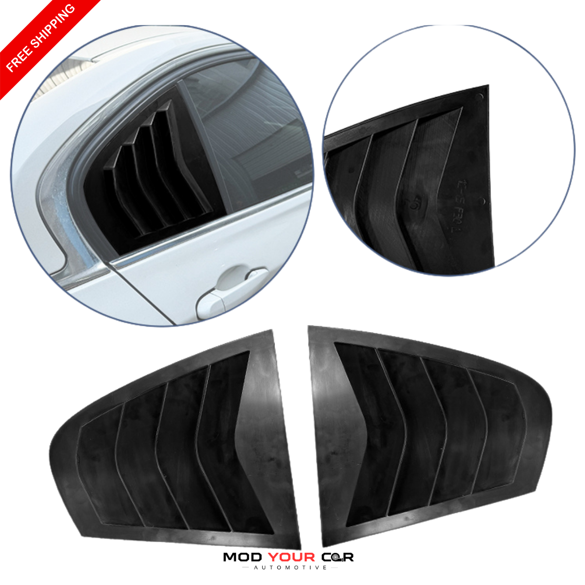 2012-2015 BMW 3 Series F30 Rear Window Louver Trim – Gloss Black ABS