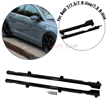 Volkswagen Golf 7 / 7.5 R-Line & GTI TCR Style Side Skirts – Gloss Black ABS