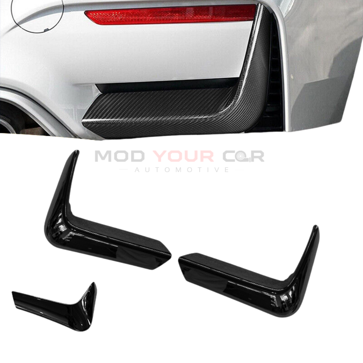 2014-2020 BMW F80 M3 / F82 M4 Rear Bumper Trim – Gloss Black ABS