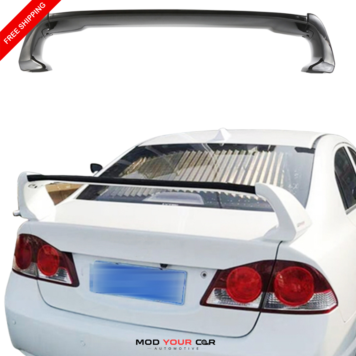 2006-2011 Honda Civic 8th Gen FD2 Style Rear Spoiler (3-Piece)