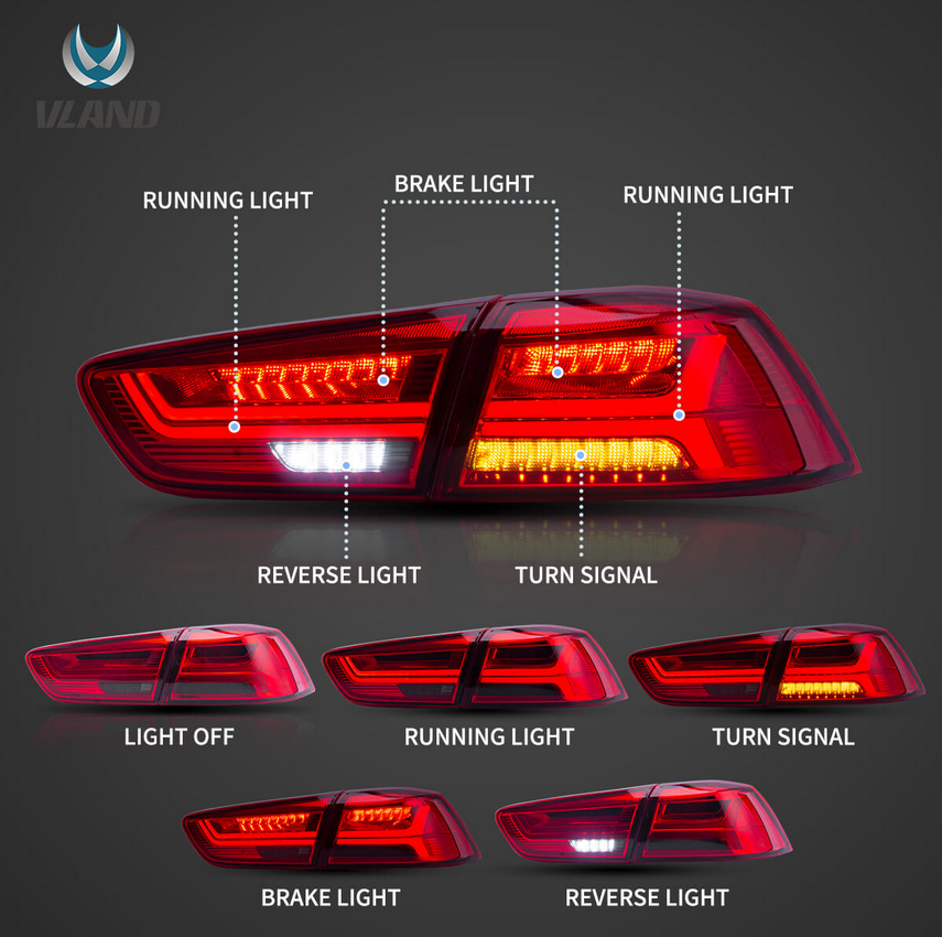 08-17 Mitsubishi Lancer & EVO X Vland LED Tail Lights