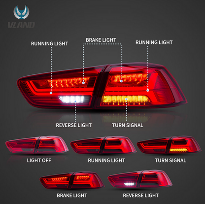 08-17 Mitsubishi Lancer & EVO X Vland LED Tail Lights