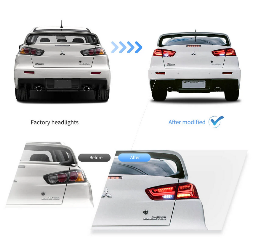 08-17 Mitsubishi Lancer & EVO X Vland LED Tail Lights