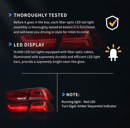 08-17 Mitsubishi Lancer & EVO X Vland LED Tail Lights