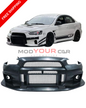 2010–2015 Mitsubishi Lancer Evolution X VARIS V2 Style Front Bumper – Unpainted FRP Material with Aggressive Aero Ducts and Splitter Design