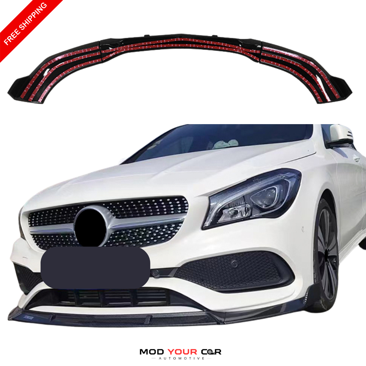 2016-2019 BenZ CLA W117 3 Parts Front Lip