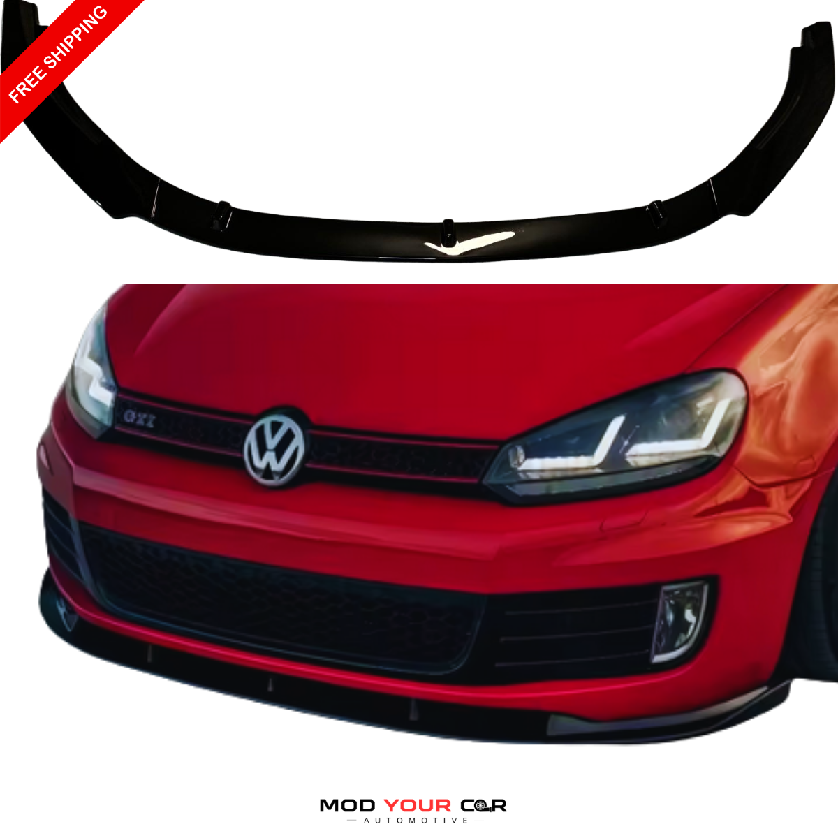 Golf 6 GTI Injection Molding Three-Section Front Lip