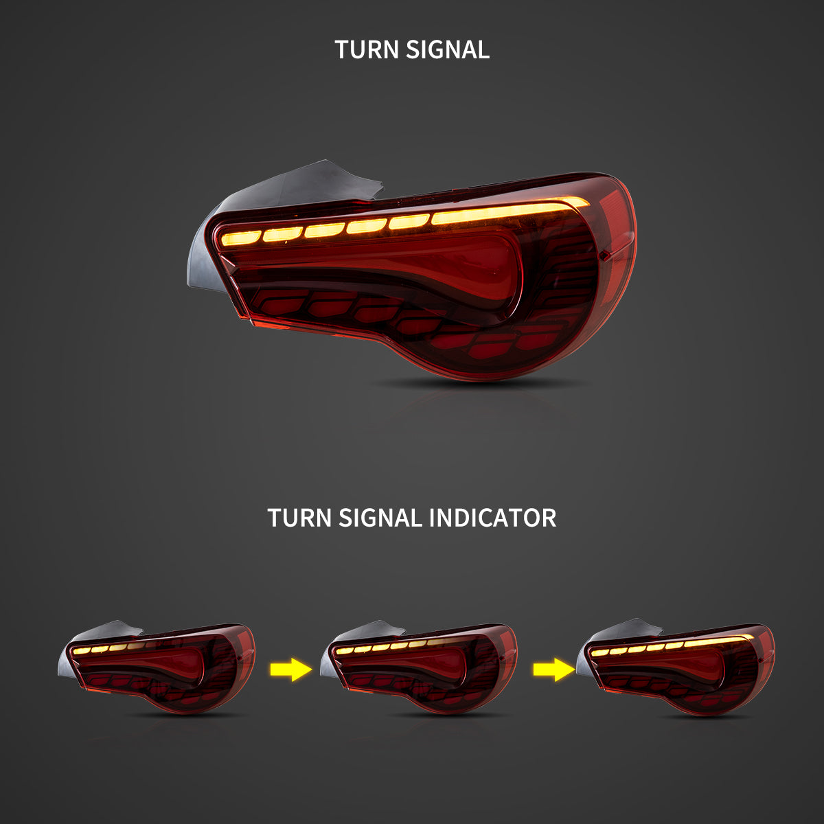 12-20 Toyota 86 GT86 FT86 13-20 Subaru BRZ 13-20 Scion FR-S Vland LED Tail Lights [Dragon Style]