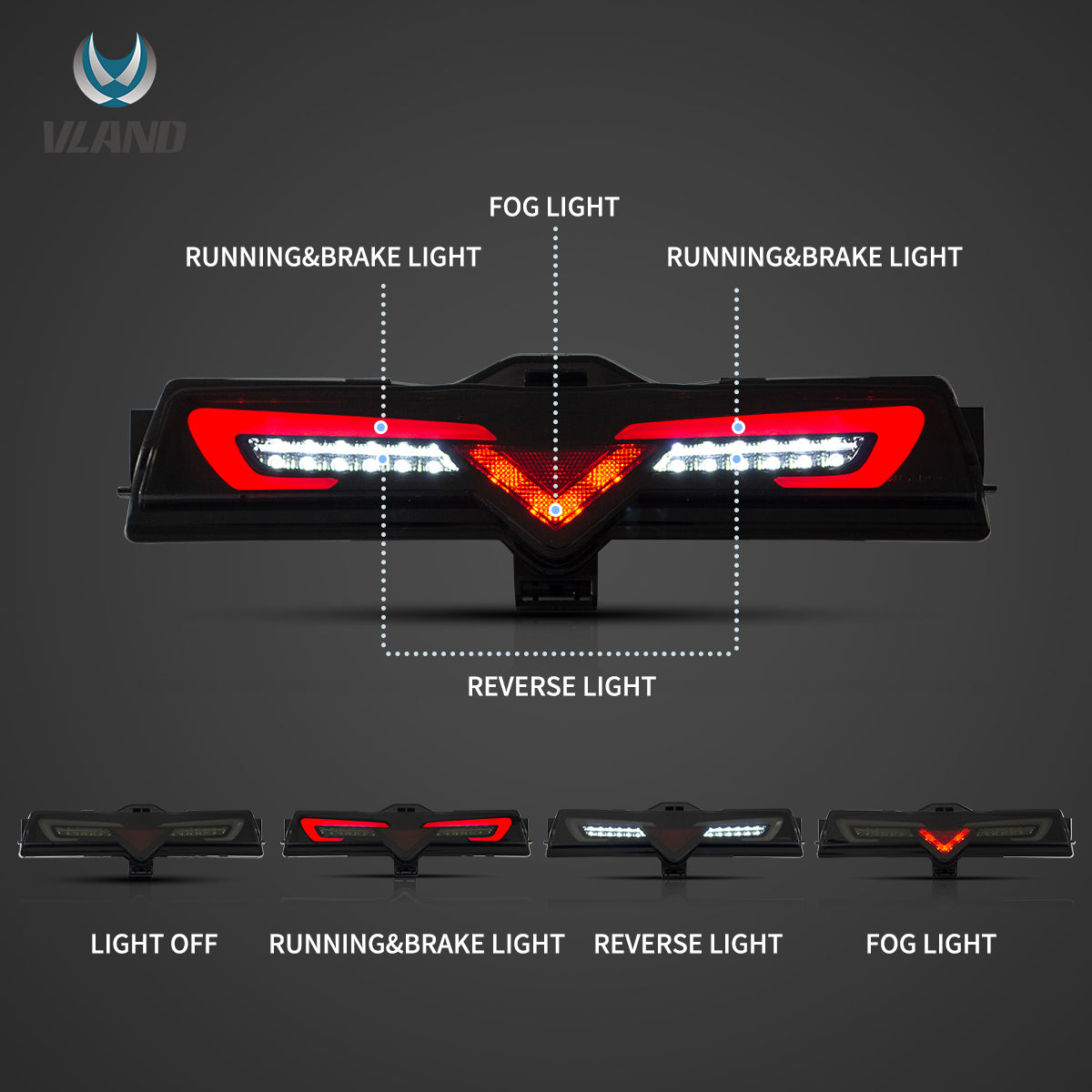 2012-2021 FR-S/BRZ/GT86 1th Gen(ZN6/ZC6) Vland LED Rear Bumper Lower Reverse Fog Backup Lights